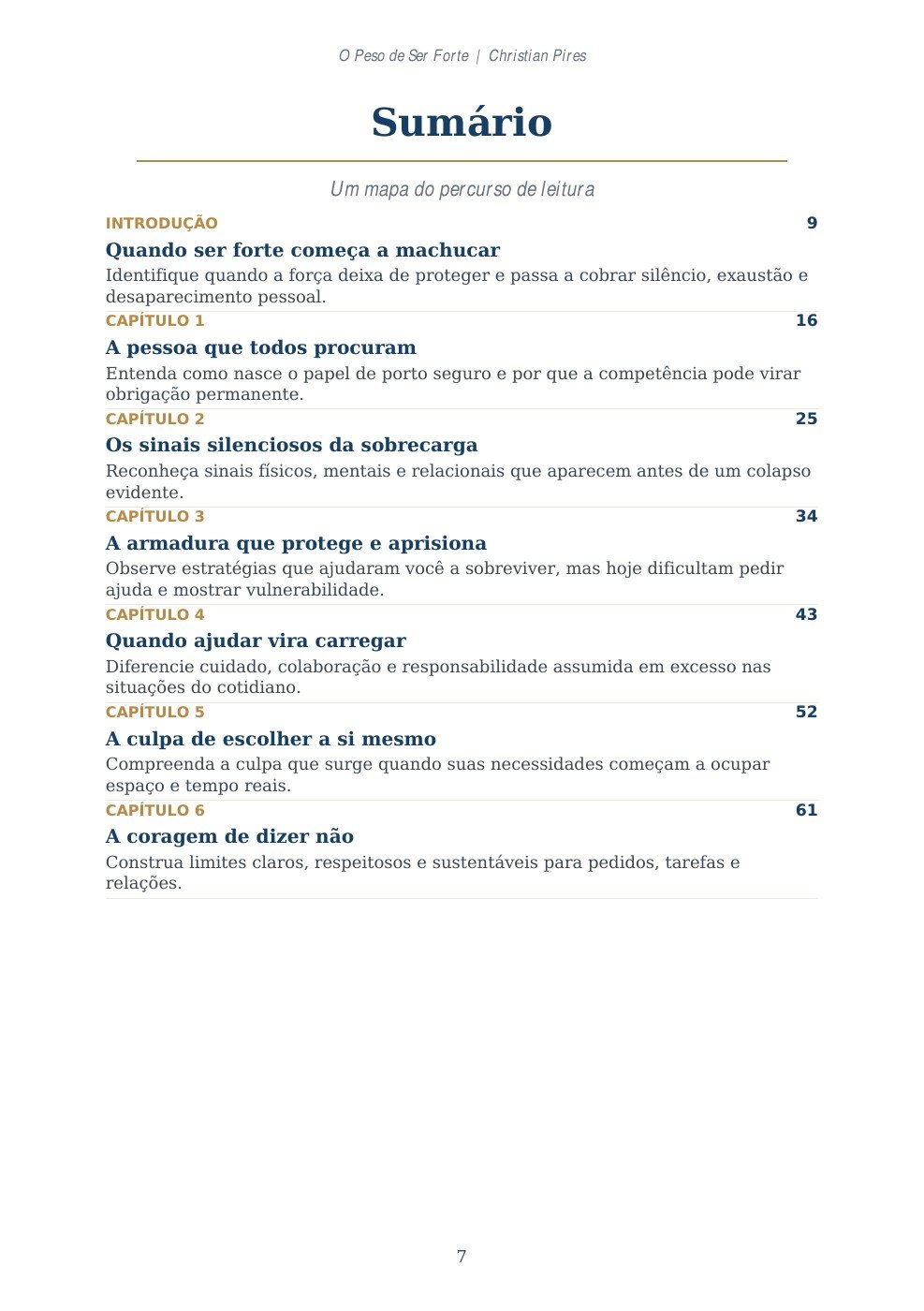 Página real do sumário do e-book
